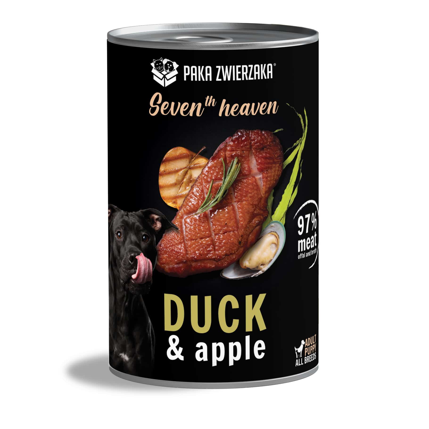 PAKA ZWIERZAKA Duck & Apple (kaczka z jabłkiem) karma mokra SUPERPREMIUM dla psów w każdym wieku 400g