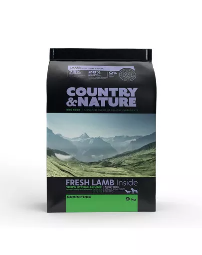 COUNTRY&NATURE Lamb with Turkey Recipe. Karma dla psów ras małych i średnich - jagnięcina z indykiem 9kg